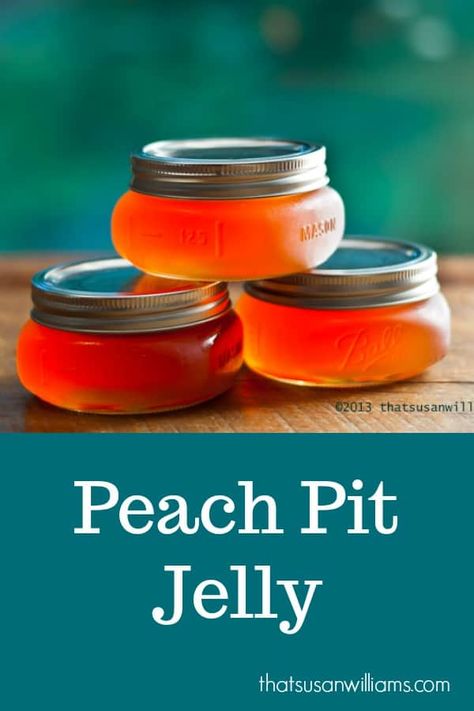 Peach Pit Jelly is delicious, beautiful to look at, and a great way to fight food waste #recipe #peach #peachpitjelly #jelly #jam Pickles Recipes, Homemade Preserves, Jam Making, Preserving Recipes, Peach Jelly, Recipes Potato, Marmalade Recipe, Canning Vegetables, Peach Recipes