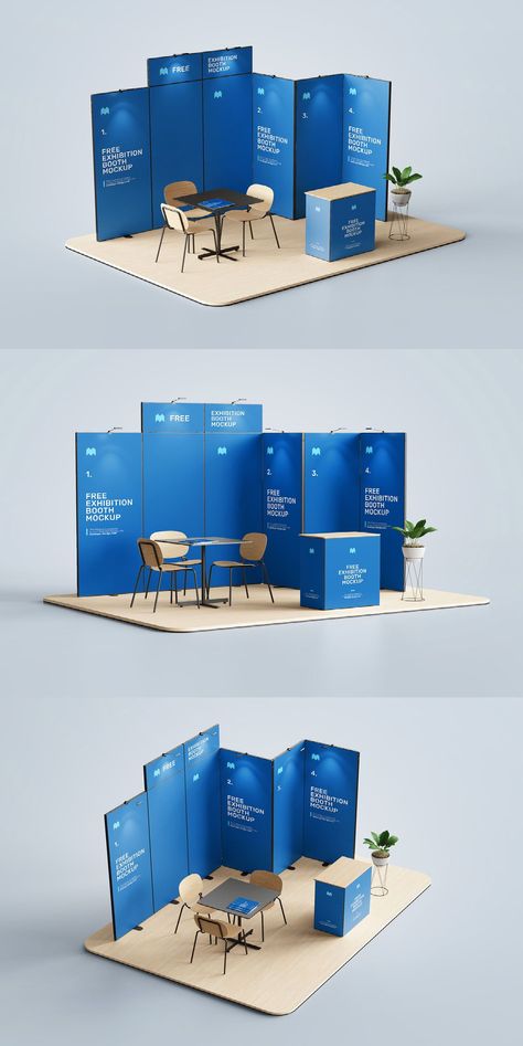 If you're designing an exhibition booth, this mockup can help you visualize how your design is going to look realistically. Download the free mockup now! Small Booth Design, Booth Design Exhibition, Creative Booths, Event Booth Design, Small Booth, Exhibition Display Design, Expo Stand, Stand Feria, Corporate Event Design