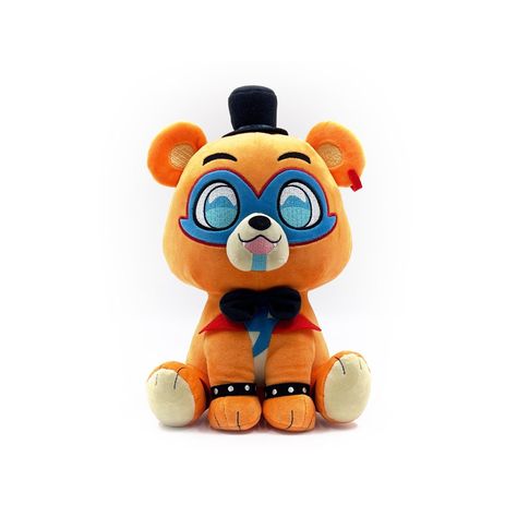 Glamrock Freddy Sit Plush (9in) – Youtooz Collectibles Golden Freddy Plush, Glam Rock Freddy, Blue Top Hat, Fnaf Plush, Blue Face Paint, Smiling Mouth, Freddy Plush, Billy Kid, Glamrock Freddy