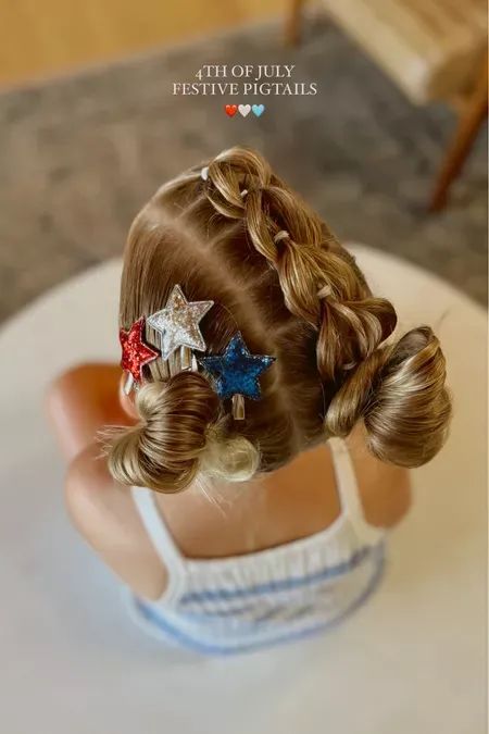 Another 4th of July hairstyle and one we will be doing again! Love how it turned out. Love this cute and festive girls hairstyle for the summer holiday. Tap to shop the hair products and accessories we used! Design Aesthetic Wallpaper, 4th Of July Hairstyles, Small Bedroom Interior Design, July Hairstyles, Small Bedroom Interior, Usa Tank, Inspo Hair