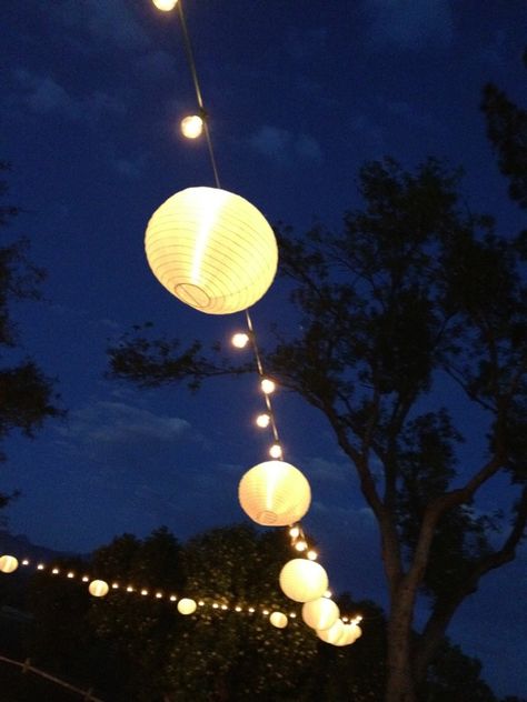 Piazza lighting with lanterns are a great ambiance enhancer Backyard Lighting Ideas Summer Nights, Backyard Party Lighting, Backyard Lighting Ideas, Backyard Party Decorations, Summer Party Decorations, Outdoor Party Decorations, Backyard Lighting, Outdoor Reception, Garden Parties