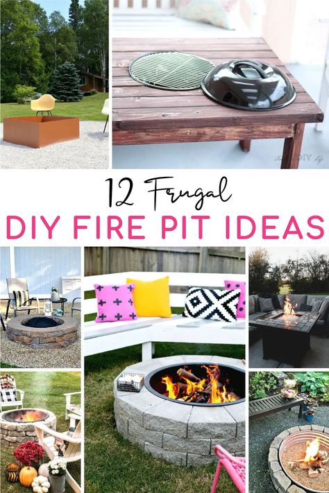 Looking for DIY firepit ideas? I'm sharing 12 creative and frugal ideas to add to your backyard! #outdoor #firepit #diy Land Scaping Ideas, Studio Backyard, Operation Shoebox, Diy Fire Pit Ideas, Outside Home Decor, Pavers Diy, Land Scaping, Diy Patio Table, Diy Outdoor Projects