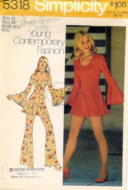 Princess Seam Dress, Patron Vintage, Moda Hippie, Mode Hippie, 70s Inspired Fashion, 70’s Fashion, Diy Vetement, Pants Sewing Pattern, Vintage Dress Patterns