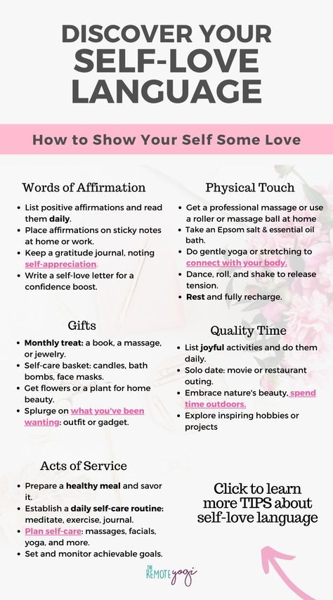 Self-love is an essential part of our well-being. It help us understand the ways in which we prefer to show love towards ourselves. If you’re wondering how to find your self-love language, there are several ways to do so... Love Language Self Love, How To Do Self Love, Love Laungages List, How To Have Self Love, Love Language Self Care, How To Feel Loved, Self Love Activity, Self Love Language, Types Of Love Language