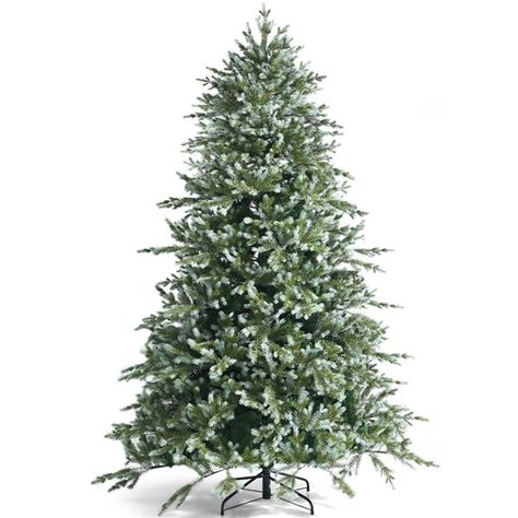 Come and look this unlit Christmas tree! This 8 ft artificial Christmas tree has 2 types of branches. One is PE branch, which is painted white in the end. Another is dark green PVC branches. These branches alternate with each other perfectly, making the tree look dense and full. A well-decorated room will bring excitement during holidays! Comes into 4 sections, the tree is space-saving for storage. Its hinged design makes convenience for setup. All parts of the tree are made of premium material 8ft Christmas Tree, Cashmere Christmas Tree, Unlit Christmas Trees, Decorated Room, Tall Christmas Trees, Festival Atmosphere, Spruce Christmas Tree, Green Xmas, Artificial Christmas Trees