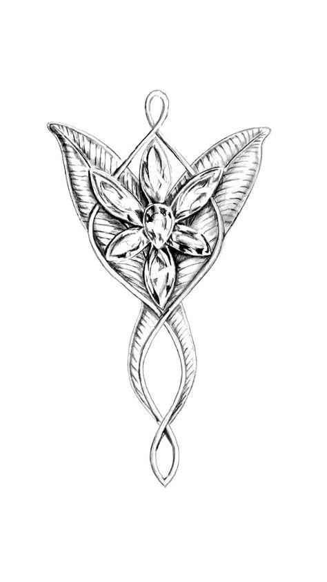 Arwen - the Evenstar Elvish Tattoo, Jewerly Tattoo, Hobbit Tattoo, Arwen Evenstar, Tiamat Dragon, Tolkien Tattoo, Grace Tattoos, Lotr Tattoo, Lord Of The Rings Tattoo