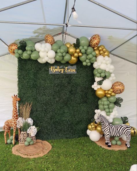 Safari Garland Jungle Theme, Safari Baby Shower Boy Decorations, Decoracion Baby Shower Safari, Safari Baby Shower Backdrop, Safari Birthday Decor, Safari Theme Baby Shower Ideas, Safari Balloon Garland, Baby Shower Ideas Safari, 1st Birthday Decorations Boy