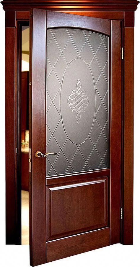 35 Most Beautiful Wooden Door Design Shapes - Engineering Discoveries Wooden Glass Door Design Interiors, Wooden Glass Door Design, Kitchen Glass Door Design, Wooden Glass Door, Window Glass Design, Glass Door Design, Modern Wooden Doors, Single Door Design, Front Door Design Wood