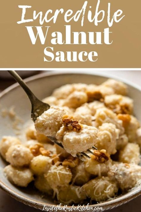 Nutmeg Sauce, Walnut Cream Sauce, Walnut Sauce For Pasta, Walnut Pasta, Walnut Pasta Sauce, Sauce For Pasta, Walnut Recipes Dinner, Walnut Sauce, Walnut Recipes