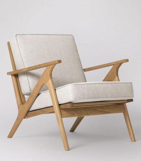 Furnitur Ruang Keluarga, Kursi Bar, Comfy Armchair, Scandinavian Chairs, Contemporary Armchair, Wooden Armchair, Grey Armchair, Stylish Chairs, Chaise Design