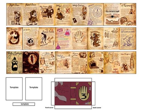 Gravity Falls Journal 3 All Pages, Mini Records Printable, Paper Craft Miniature, Gravity Falls Papercraft, Mini Manga Template, Mini Books Template, Journal 3 Gravity Falls, Gravity Falls Book 3, Mini Book Template