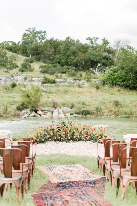 The perfect backdrop for an intimate celebration of love! #WeddingInspiration #WeddingBackdrops #GardenWedding Riverside Weddings, Destination Wedding Welcome Bag, Fiesta Wedding, Wedding Altars, Intimate Wedding Ceremony, Wedding Welcome Bags, Ceremony Inspiration, Ceremony Backdrop, Austin Wedding