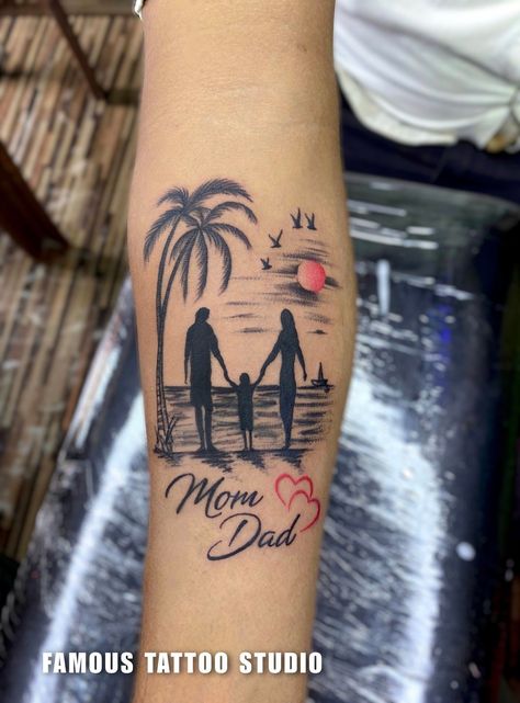 Mom Dad Tattoo Designs, Tattoo Design For Hand, Blue Rose Tattoos, Band Tattoo Designs, Boho Tattoos, Mom Tattoo Designs, Armband Tattoo Design, Famous Tattoos, Arm Band Tattoo