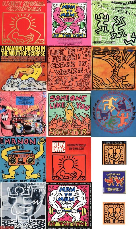 Keith Haring's iconic album cover art from 1983-1988, featuring collaborations with the B-52's, Grace Jones, and.#Diamanda_Galas #Vinyl_Album_Art #Iphone_Wallpaper_Rick_And_Morty #Baby_Beat Illustrated Album Art, Diamanda Galas, Vinyl Album Art, 90s Culture, Y2k Art, Culture Fashion, Album Art Design, Iconic Album Covers, Grace Jones