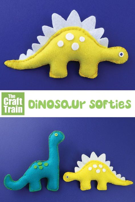 Dinosaur softies -printable felt sewing patterns, a stegosaurus and a diplodocus #sewasoftie #feltcrafts #dinosaurs Holiday Hand Towels, Projek Menjahit, Baby Mobil, Dinosaur Crafts, Beginner Sewing Projects Easy, Sewing Projects For Kids, Pattern Sewing, Sewing Projects For Beginners, Sewing Gifts