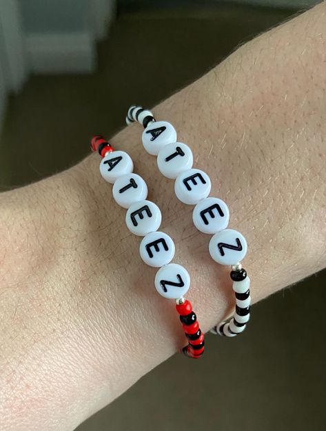 Ateez Bracelet Beads, Ateez Bracelet Ideas, Ateez Bracelet, Kpop Freebies, Ateez Concert, Beaded Stuff, Kpop Diy, Beads Ideas, Handmade Jewelry Tutorials