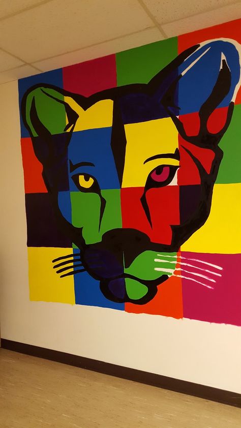 Middle School Murals, Middle School Mural Ideas, Art Classroom Mural, Elementary School Murals, School Mural Ideas, Art Room Doors, Elementary Art Classroom, 8th Grade Art, School Wall Art