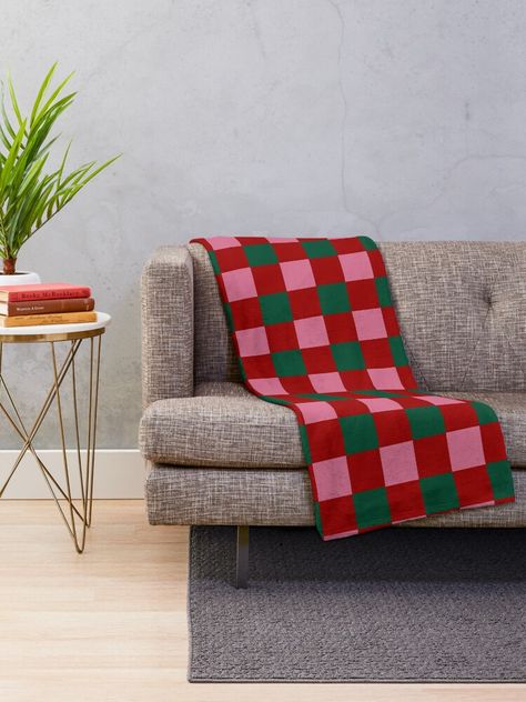 "Pink, Red and Green Checkerboard Grid Christmas Style" Throw Blanket for Sale by OneThreeSix Christmas Decor Pink Red And Green, Pink Red And Green Christmas Decor, Red Green Pink Christmas, Red Pink And Green Christmas, Pink Green And Red Christmas, Pink Red Green Christmas, Pink Green Red Christmas, Pink Red And Green Christmas, Winter Baby Birthday Party