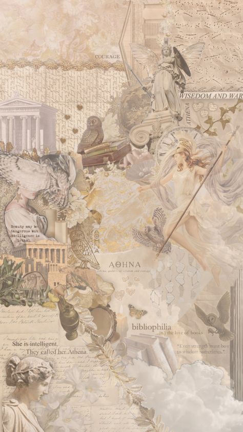 got a little lazy at the top #athena #greek #greekmythology #athenacabin #gold #vintage #percyjackson Aesthetic Wallpaper Greek Mythology, Greek Goddess Aesthetic, Athena Aesthetic, Athena Cabin, Athena Greek Goddess, Percy Jackson Wallpaper, Goddess Aesthetic, Greek Mythology Gods, Dibujos Percy Jackson