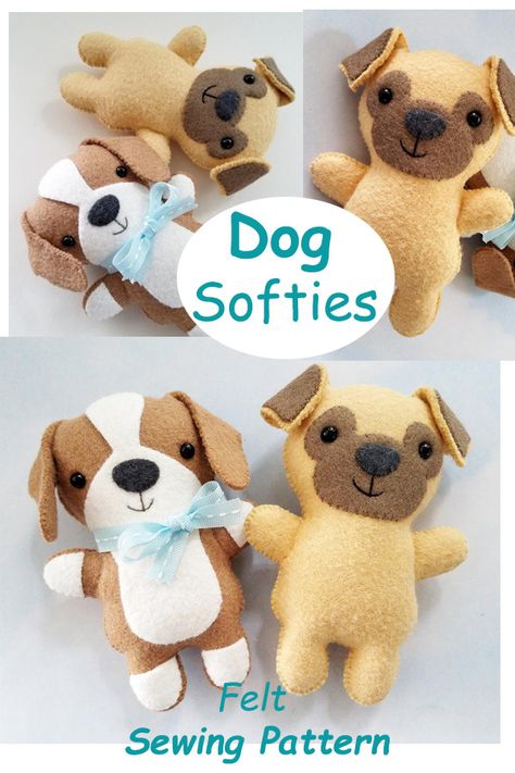 Dog Stuffie Sewing Pattern, Felt Puppy Pattern, Diy Dog Stuffed Animal, Dog Felt Pattern Templates, Dog Plush Pattern Free Sewing, Diy Dog Plush, Felt Pocket Pal, Sewing Projects Dog, Stuffed Puppy Sewing Pattern