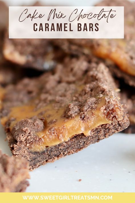 Easy Cake Mix Bars, Chocolate Cake Mix Bars, Bars With Caramel, Chocolate Caramel Bars, Caramel Chocolate Bars Recipe, Cake Mix Toffee Bars, German Chocolate Caramel Bars, Cake Mix Caramel Brownies, Chocolate Bars Recipe