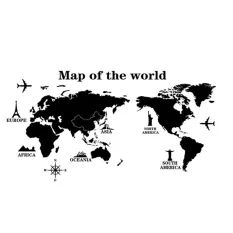 Wallpaper World Map, Map Quotes, World Map Sticker, World Map Wall Decal, Map Wall Decal, Stick Wall Art, World Map Decor, Map Murals, Room Decals