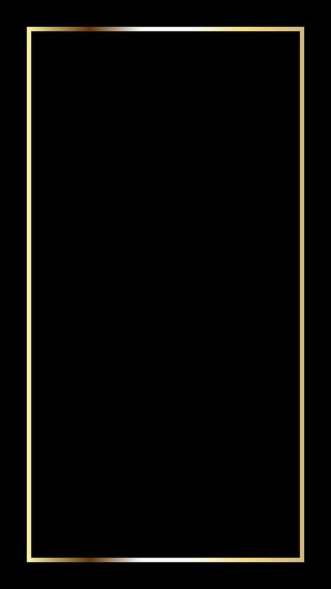 Rectangular Golden Frame Story on The Black Background Instagram Frame Template Aesthetic Black, Black And Gold Frame Background, Makeup Template Background, Black And Gold Wallpaper Backgrounds, Plain Black Background Wallpapers, Black Image Background, Black And Golden Wallpaper, Black Plain Background, Frame Background Black