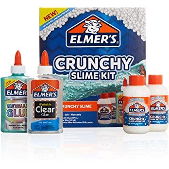 Amazon.com: Elmer’s Crunchy Slime Kit | Slime Supplies Include Metallic Liquid Glue, Clear Liquid Glue, Crunchy Magical Liquid Slime Activator, 4 Count : Toys & Games Slime With Elmers Glue, Metallic Slime, Slime Activator, Slime Collection, Slime Kits, Slime Supplies, Crunchy Slime, Galaxy Slime, Slime No Glue