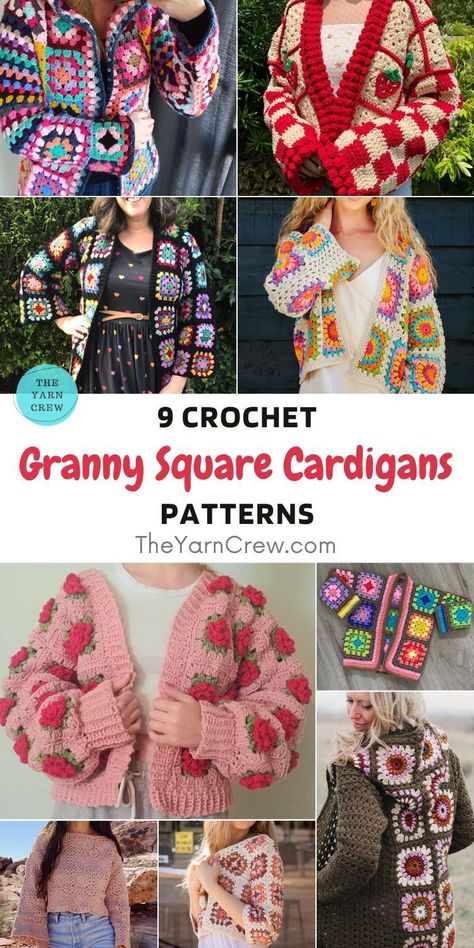 9 Crochet Granny Square Cardigan Patterns. 9 Crochet Granny Square Cardigan Patterns curated by The Yarn Crew. Granny Square Cardigan Pattern Free Sweaters & Cardigans, Newest Crochet Patterns Free, Granny Square Crochet Sweater Cardigans, How To Make A Granny Square Cardigan, Crochet Patterns With Granny Squares, Crochet Pattern Granny Square Cardigan, How To Crochet Granny Square Cardigan, Granny Square Jackets, Crochet Square Jacket