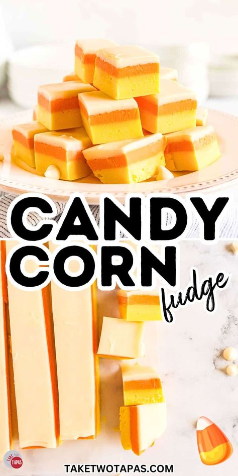 Fun and Easy Candy Corn Fudge Recipe Fancy Fudge, Candy Corn Fudge Recipe, Easy Candy, Fun Halloween Treats, Gluten Free Candy, Chocolate Candy Melts, Fudge Easy, Fudge Recipe, Peanut Butter Fudge