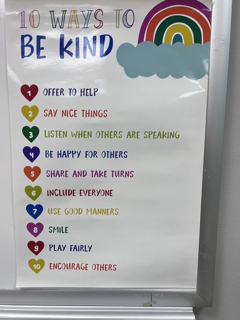 Friendship Display, Nurture Classroom, Kindness Squad, Kindness Board, Kindness Jar, Kindness Lessons, Kindness For Kids, Preschool Charts, Mindfulness Activity