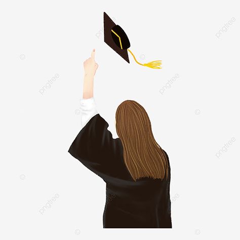 Graduation Clipart, Human Element, Drawing Cartoon, Transparent Material, Girl Clipart, Cute Clipart, Graduation Cap