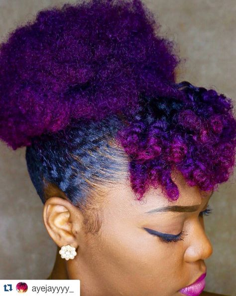 ❤️ Purple Natural Hair, Hair Twist, Natural Hair Twists, Dyed Natural Hair, Pelo Afro, Afro Puff, Natural Hair Beauty, Twist Out, Short Natural Hair Styles