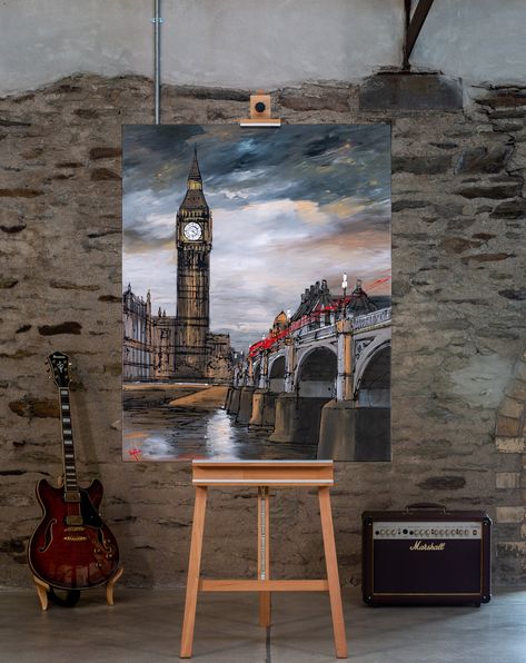 40″ x 50″, Mixed media original painting on boxed canvas

Looking across the Thames towards Big Ben and Westminster, the moody evening light soaks the scene in subtle copper, bronze, and gold tones.

Available to purchase on paulkenton.com Big Nature Painting, Acrylic Painting On Big Canvas, Painting Big Canvas Ideas, Canvas Painting Ideas Big, Paintings On Big Canvas, Acrylic City Painting, Painting On Big Canvas, Big Acrylic Painting, City Canvas Painting