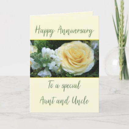 Aunt Uncle Wedding Anniversary Yellow Rose Card 65th Wedding Anniversary, 70th Wedding Anniversary, 4th Wedding Anniversary, 20 Wedding Anniversary, 2nd Wedding Anniversary, Husband Card, 60 Wedding Anniversary, 30th Wedding Anniversary, Wedding Anniversary Card