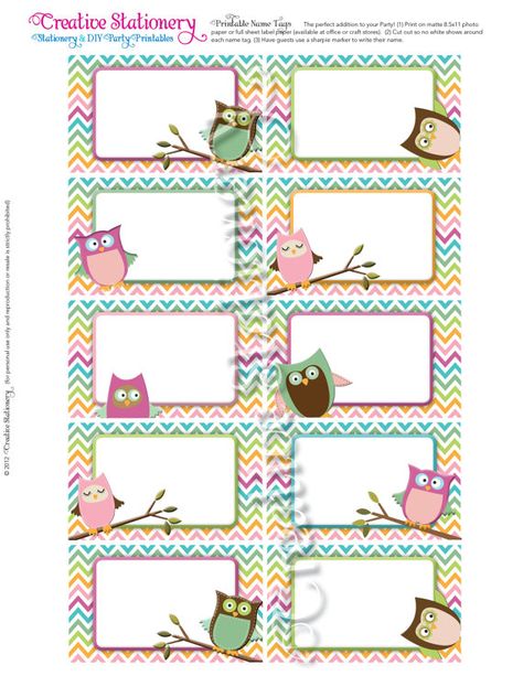 owl name tags Owl Name Tags, Locker Name Tags, Cubby Name Tags, Name Tags Printable, Tag Template Free, Elephant Template, Owl Templates, Nametags For Kids, Printable Tags Template