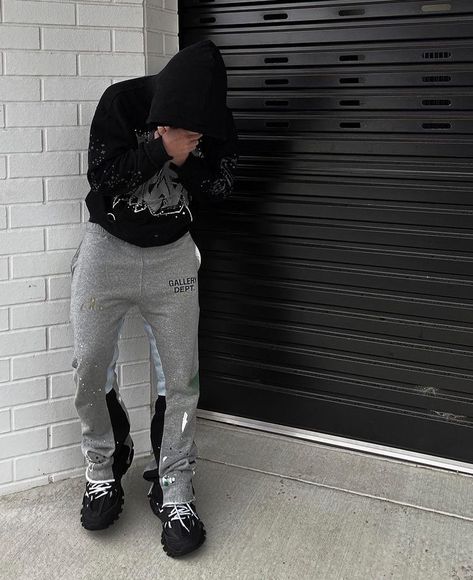 Men Streetwear Outfits, Hard Fits, Drip Fits, Outfits Men Streetwear, Black Outfit Men, Black Men Fashion Casual, Drip Outfit Men, Hype Clothing, Gallery Dept