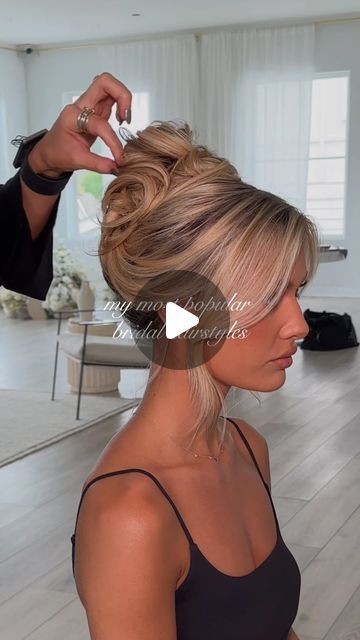 Brielle Bahr | Hair & Makeup Artist on Instagram: "from january to now, these 8 styles have been my most requested of 2024 so far 💍 which is your fav?        wedding hair stylist, bridal makeup artist, high bun, French twist, low bun, glam waves, bridesmaid hair, Atlanta makeup artist, destination wedding hair and makeup" High French Twist Updo Wedding, Modern Wedding Updo Brides, French Twist Bridesmaid Hair, Bridal French Twist With Veil, Bridal Hair French Twist, Wedding Hair French Twist, Wedding French Twist, French Twist Bridal Hair, Wedding Updo Front View