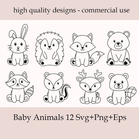 Cute Animal Outline Drawings, Woodland Animals Svg Free, Woodland Animal Templates, Hedgehog Svg Free, Woodland Animals Drawing, Baby Animals Drawings, Woodland Animals Svg, Woodland Svg, Baby Woodland Animals