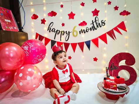 6 month birthday 6months Birthday Decoration Ideas, 6 Months Photo Shoot Ideas, 6 Month Decoration Ideas, 6month Birthday Decoration Ideas, Six Months Birthday Ideas, Half Month Photoshoot Ideas, Half Bday Decoration Ideas, Six Month Birthday Photoshoot, 6 Months Baby Birthday Ideas