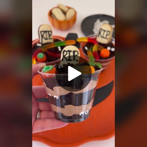 TikTok · Bridget Lucille Halloween Jello Worms, Pumpkin Candies, Oreo Candy, Jello Worms, Graveyard Dirt, Black Icing, School Birthday Treats, Halloween Jello, Oreo Dirt