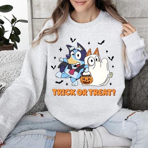 Buy Bluey Halloween Shirt, Bluey Trick Or Treat Shirt, Spooky Season Shirt, Bluey Pumkins Shirt on TikTok Shop. Discover more great prices on TikTok Shop. Bluey Halloween, Halloween Moms, Tiktok Shop, Big Girl, Family Outfits, Spooky Season, Sew-in Labels, Halloween Shirt, Unisex Shirt