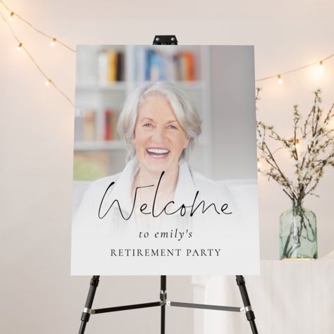 Modern Photo Overlay Welcome to Retirement Party Foam Board - Retirement Party gifts Retirement Party Gifts, Photo Strip, Retirement Party, Retirement Parties, Party Photo, Photo Overlays, Party Signs, Party Photos, Foam Board