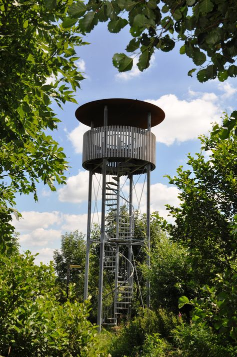 Bird Watching Tower, Floating Architecture, Art Gallery Interior, Lookout Tower, Cool Tree Houses, Landscape Elements, Tower House, Structure Architecture, Watch Tower