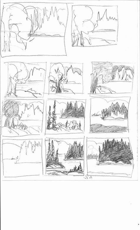 Thumbnail examples Thumbnail Sketches, Drop Cap, Sketchbook Art Journal, Sketchbook Art, Art References, Art Sketchbook, Landscape Art, Art Sketches, Art Journal