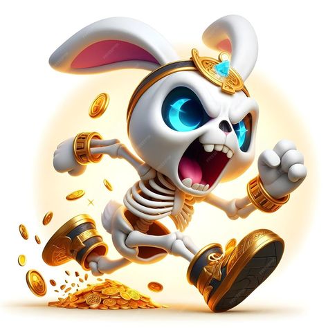 A bunny with a gold crown and a gold ring around its neck | Premium AI-generated image Halloween Rabbit, Plain Background, Plains Background, White Plains, Simple Background Images, A Bunny, America And Canada, Slot Game, Gold Crown