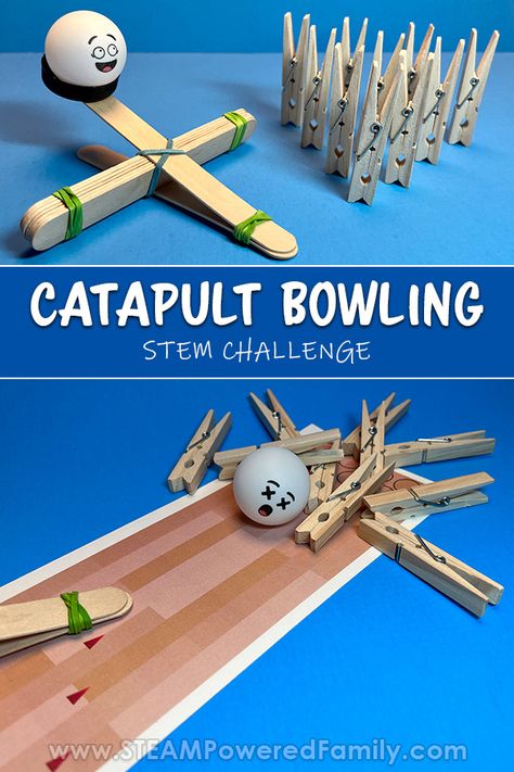 Building Projects For Kids, Mini Catapult, Cottage Activities, Engineering For Kids, Steam Classroom, Homeschool Stem, Elementary Stem Activities, Easy Stem, Summer Stem