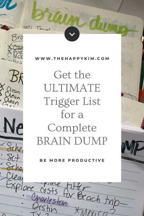 Trigger List For Brain Dump, Happy Planner Brain Dump, Reference Journal Ideas, Journal Brain Dump Ideas, Gtd Trigger List, Trigger List Brain Dump, Trigger List For Planners, Brain Dump Categories, How To Brain Dump