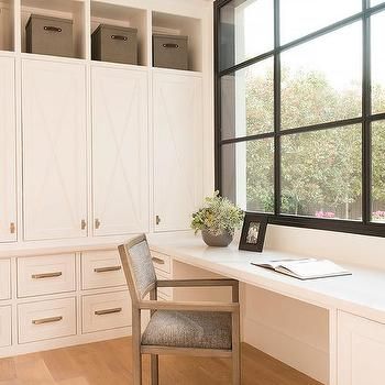 Desk Below Window, Mud Room Desk, Transitional Laundry Room, Laundry Room/mud Room, Mudroom Design, Guest Room Office, Room Desk, Home Addition, Room Additions