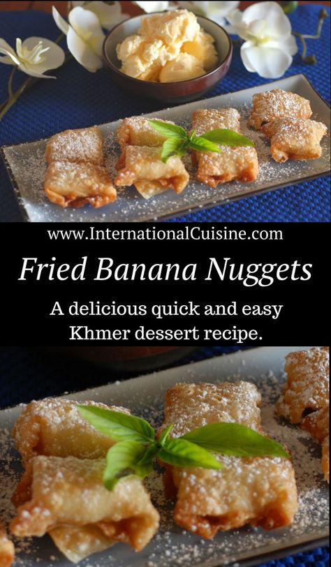 Cambodian Desserts, Khmer Dessert, Asian Dessert Recipes, Cambodian Food, Khmer Food, Fried Bananas, Irish Food, Beef Short Ribs, Asian Desserts